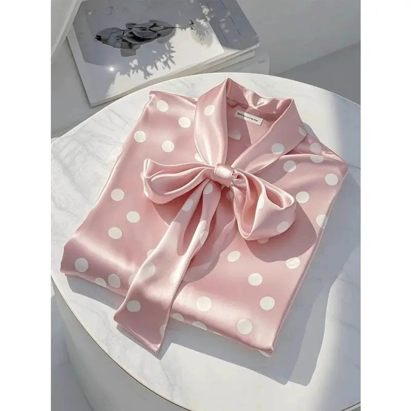 Satin Polka Dot Print Shirt
