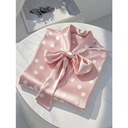 Satin Polka Dot Print Shirt