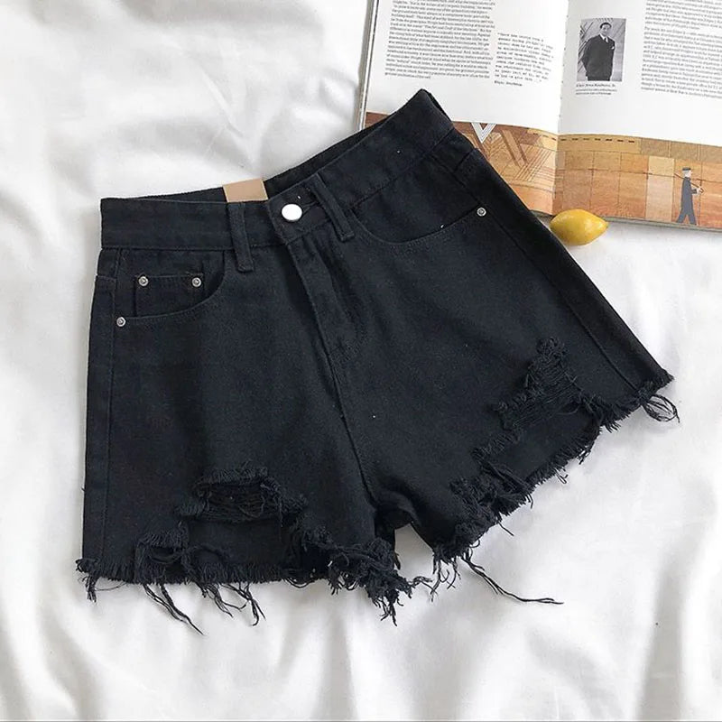 Ripped High Waist Short
