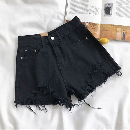 Ripped High Waist Short