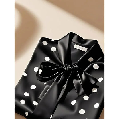 Satin Polka Dot Print Shirt