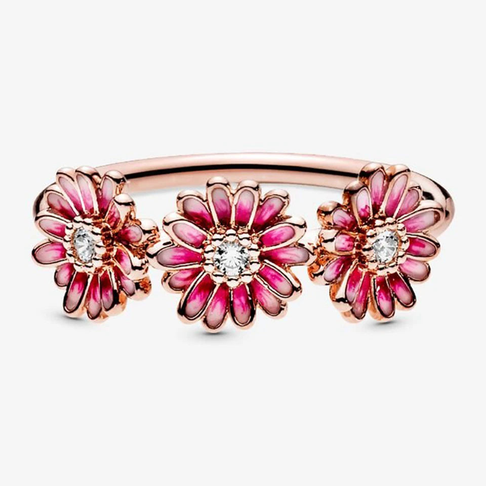 2026 New 925 Silver Love Double Layer Rose Wrong Circle Princess Noble Bow Crown Ring Exquisite DIY Charm Jewelry Gift