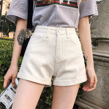 Black Gray Denim Shorts