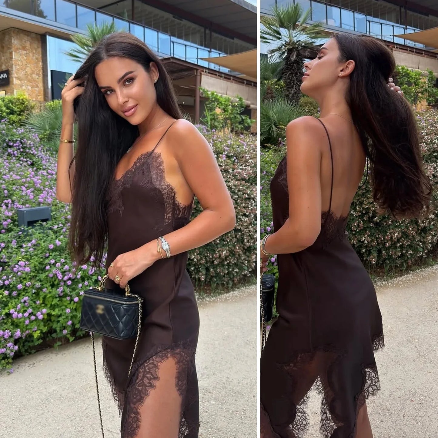 2025 Women's Solid Lace Dress Sleeveless Sexy Backless Asymmetric Long Dresses Female Summer Woman Evening Party Dress Fashion
