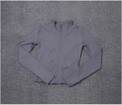 Women Sport Jacket Long Sleeve Shirt Workout Coat Gym Training Clothing Yoga Sportswear