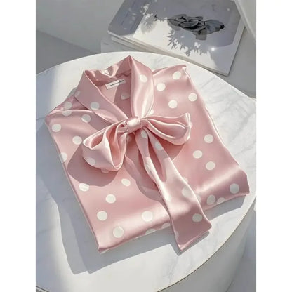 Satin Polka Dot Print Shirt